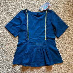 NWT Chumbak Indian Tassel Embellished Peplum Blouse Top